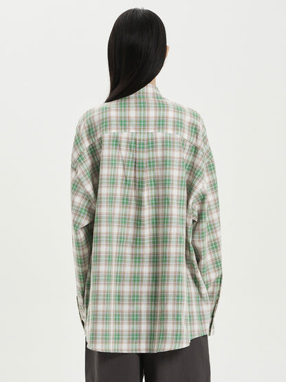 【IVE レイ着用】Over check shirt / green