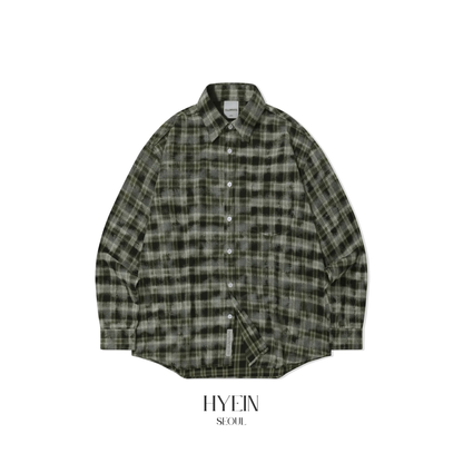 Overfit damage washed check shirt【LE SSERAFIM チェウォン着用】