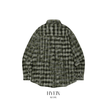 Overfit damage washed check shirt【LE SSERAFIM チェウォン着用】