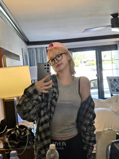 Overfit damage washed check shirt【LE SSERAFIM チェウォン着用】