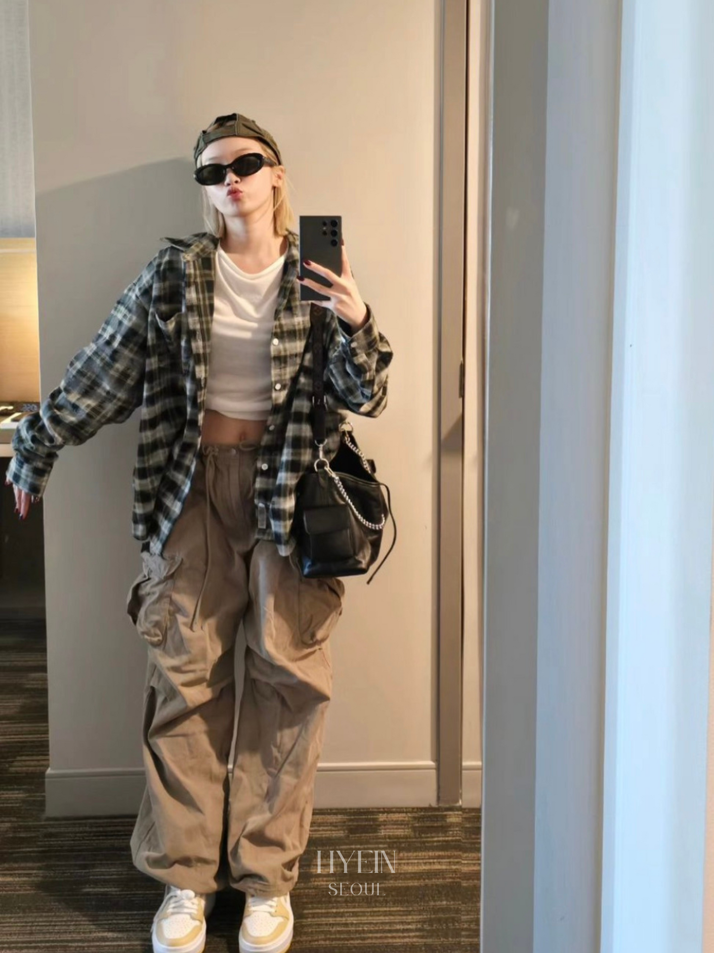 Overfit damage washed check shirt【LE SSERAFIM チェウォン着用】