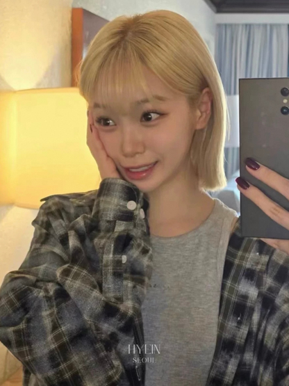 Overfit damage washed check shirt【LE SSERAFIM チェウォン着用】