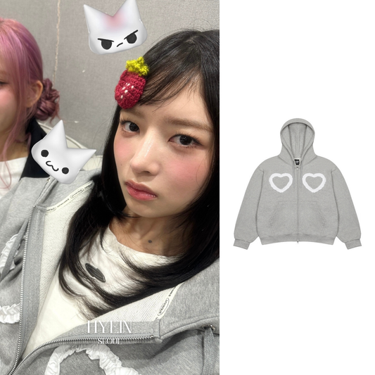 【IVE レイ着用】Pa frill heart hood zipup
