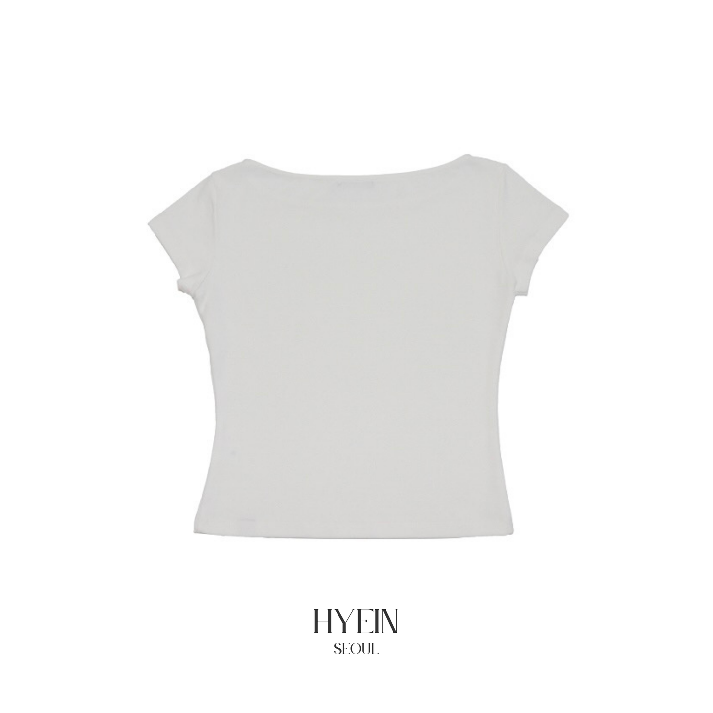 【NMIXX ヘウォン着用】Plain boat neck short sleeve / white
