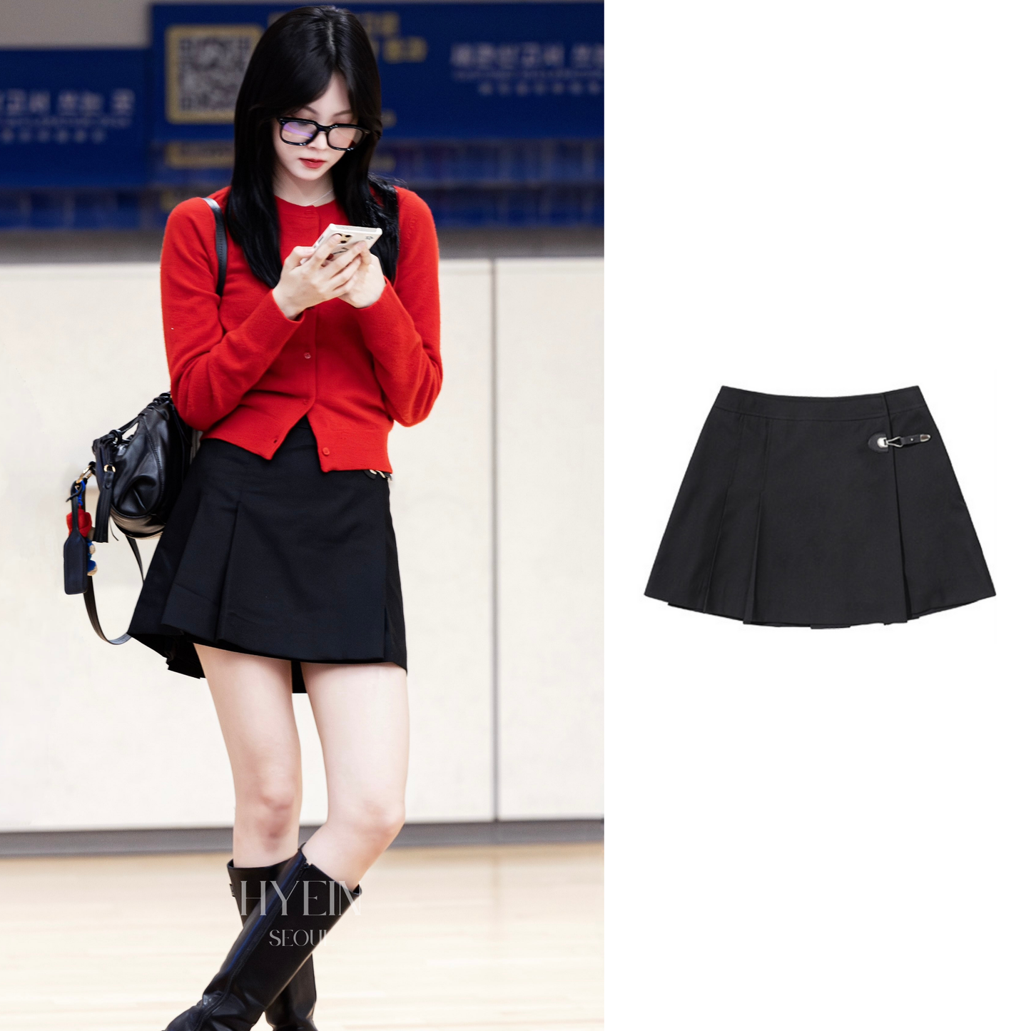 【LE SSERAFIM ウンチェ着用】Pleats wrap skirt bk