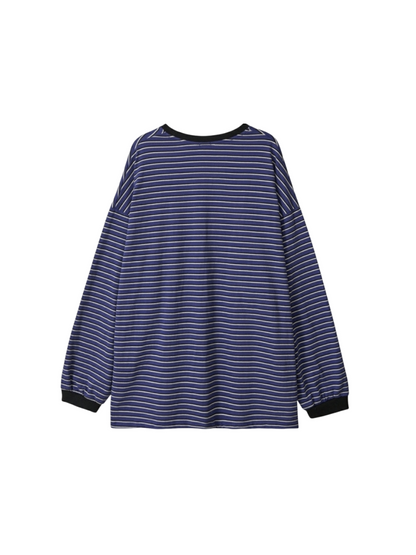 Pocket stripe supersize long sleeve t-shirt