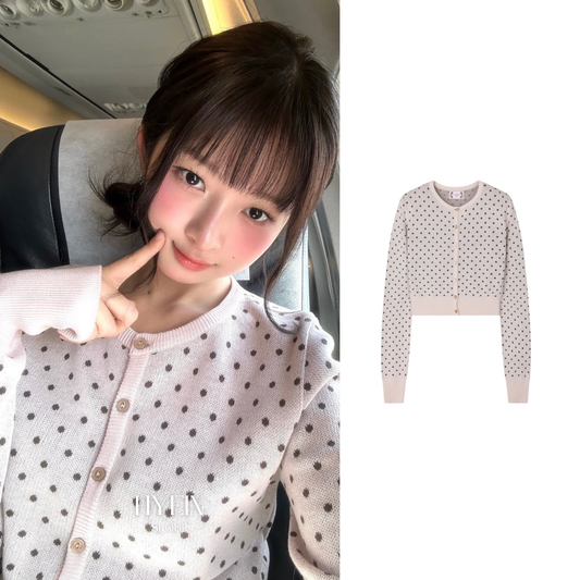 【IVE レイ着用】Polka dot cardigan