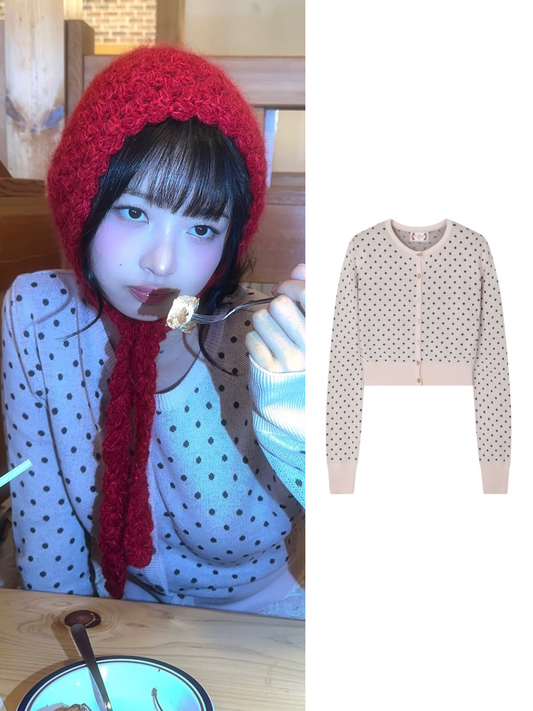 【IVE レイ着用】Polka dot cardigan