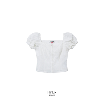 Puff sleeve blouse / white【Hearts2Hearts(H2H) イアン着用】