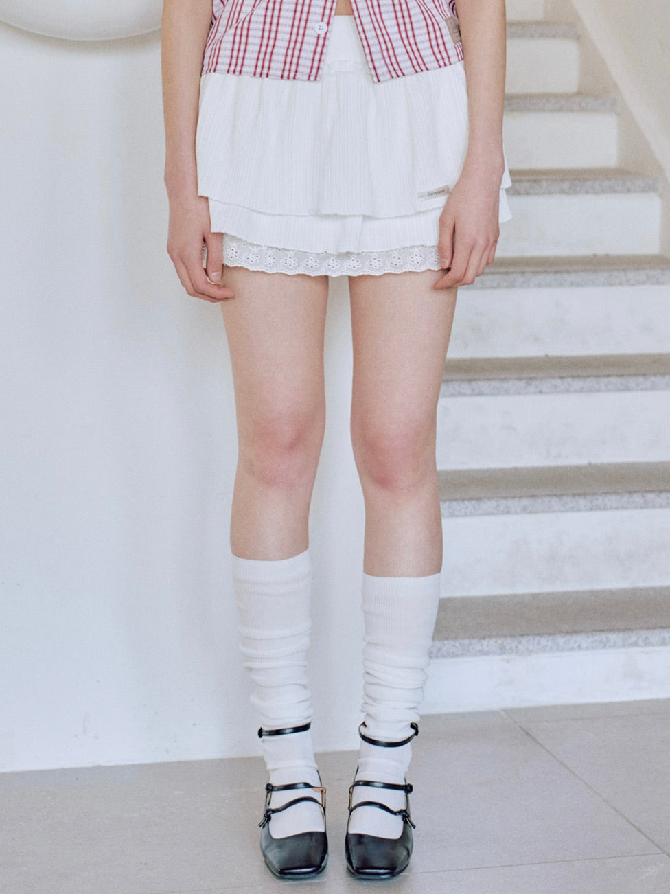 Ray tutu skirt pants / white【Hearts2Hearts(H2H) ian】