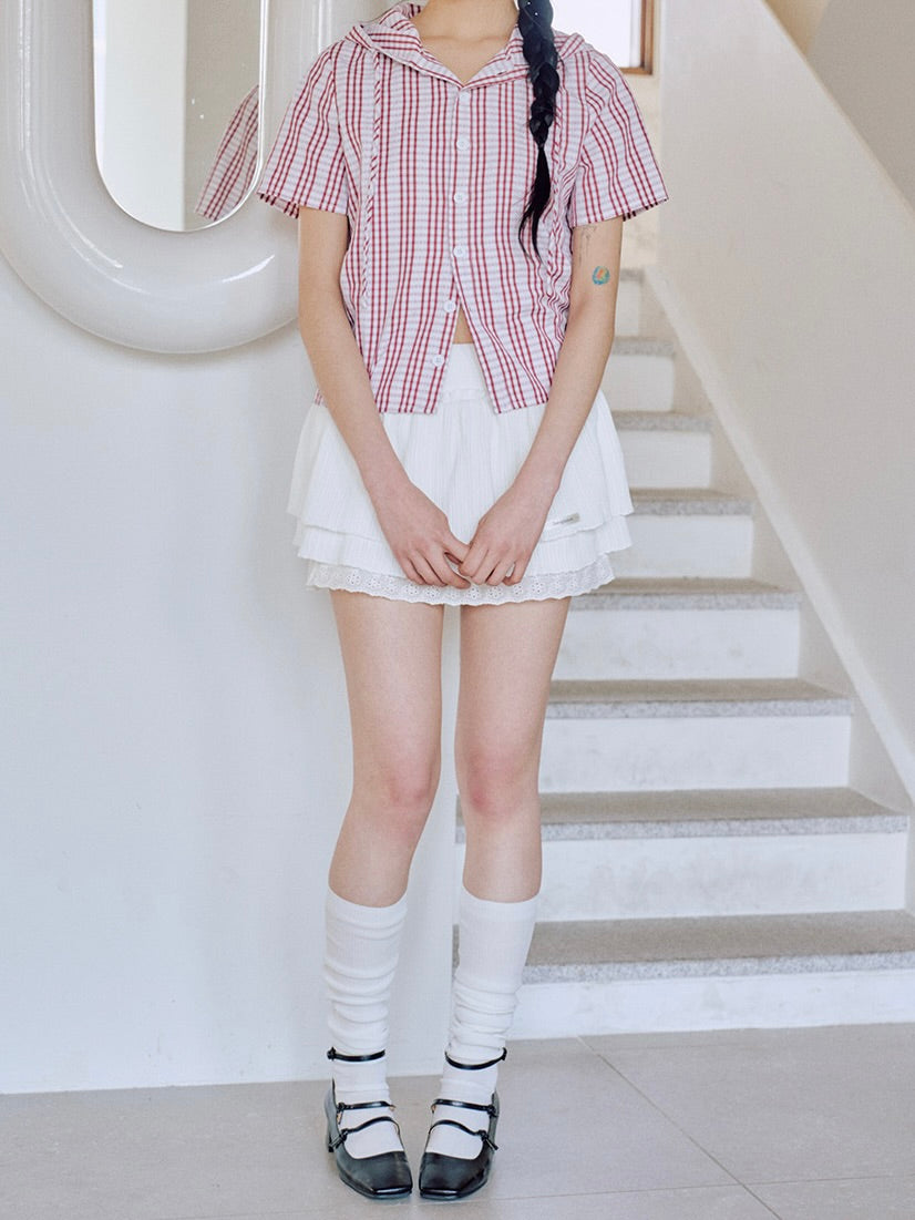 Ray tutu skirt pants / white【Hearts2Hearts(H2H) ian】