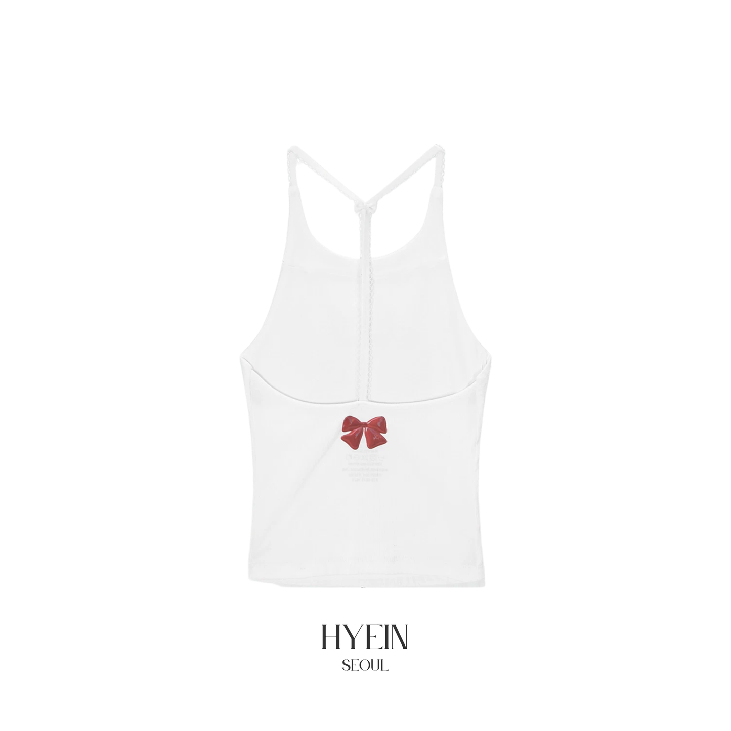 Ribbon cube halter top / white