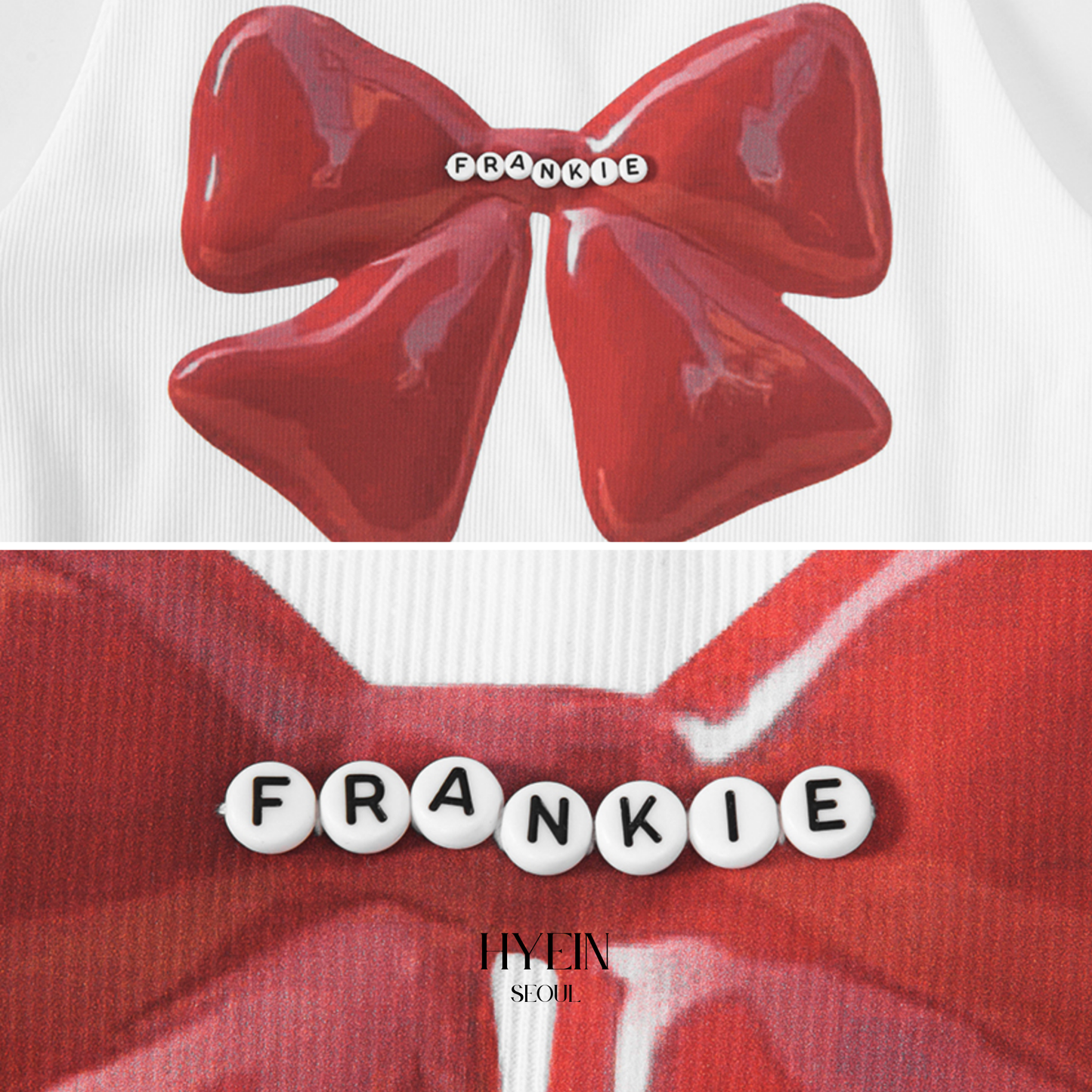 Ribbon cube halter top / white