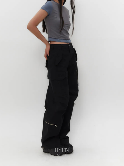 Ripstop cargo pants / black【aespa カリナ着用】