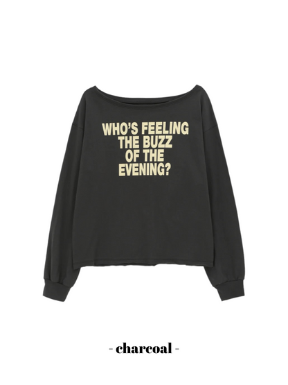 [Worn by Ian from Hearts2Hearts] Ritz boat neck printed long sleeve tee