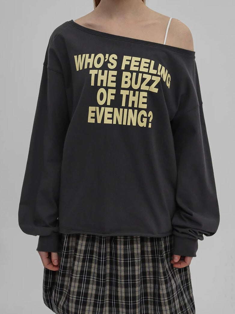[Worn by Ian from Hearts2Hearts] Ritz boat neck printed long sleeve tee