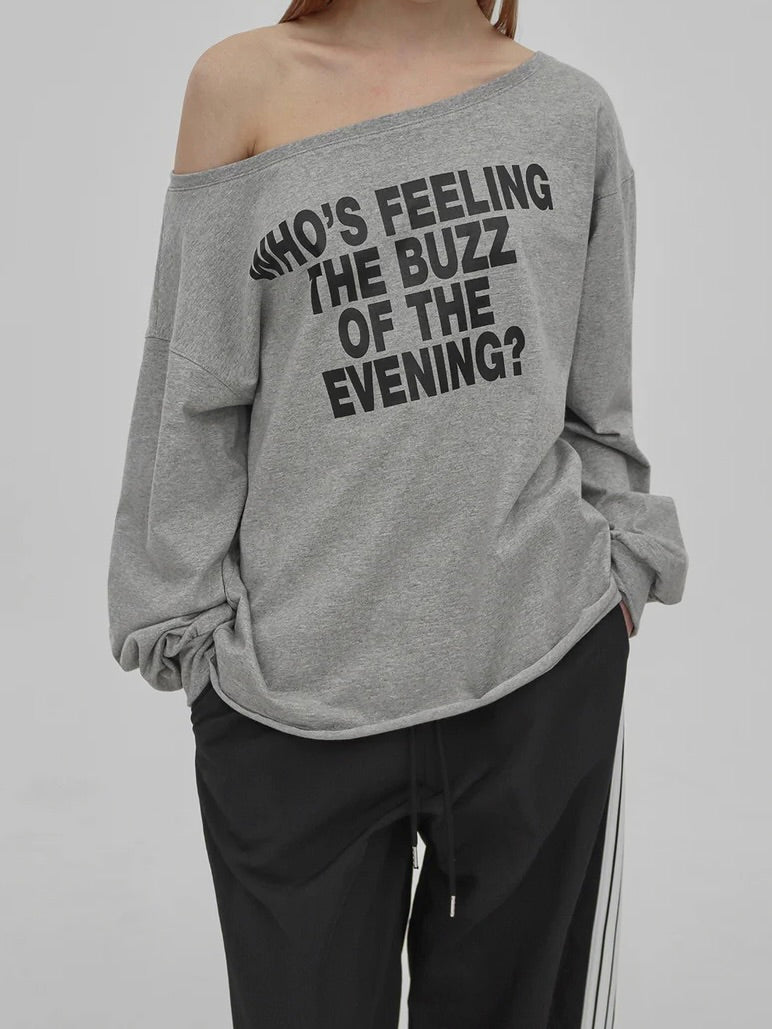 [Worn by Ian from Hearts2Hearts] Ritz boat neck printed long sleeve tee