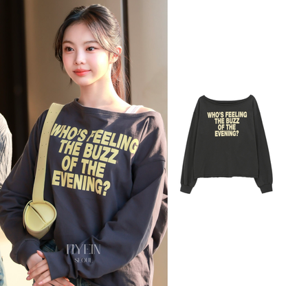 [Worn by Ian from Hearts2Hearts] Ritz boat neck printed long sleeve tee
