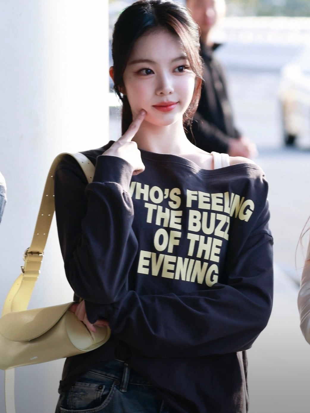 [Worn by Ian from Hearts2Hearts] Ritz boat neck printed long sleeve tee