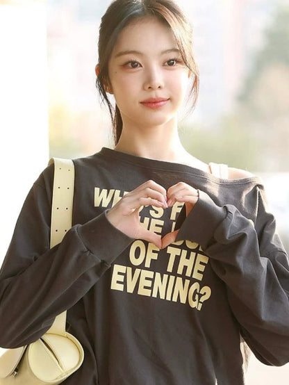 [Worn by Ian from Hearts2Hearts] Ritz boat neck printed long sleeve tee