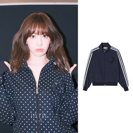 Rose dot track jacket / navy