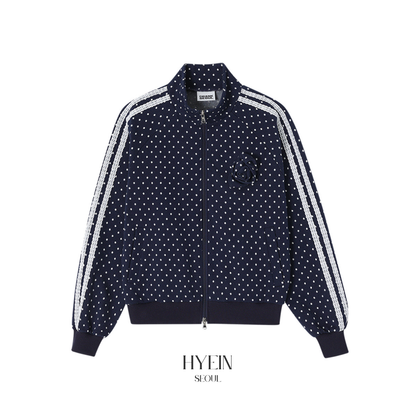 Rose dot track jacket / navy