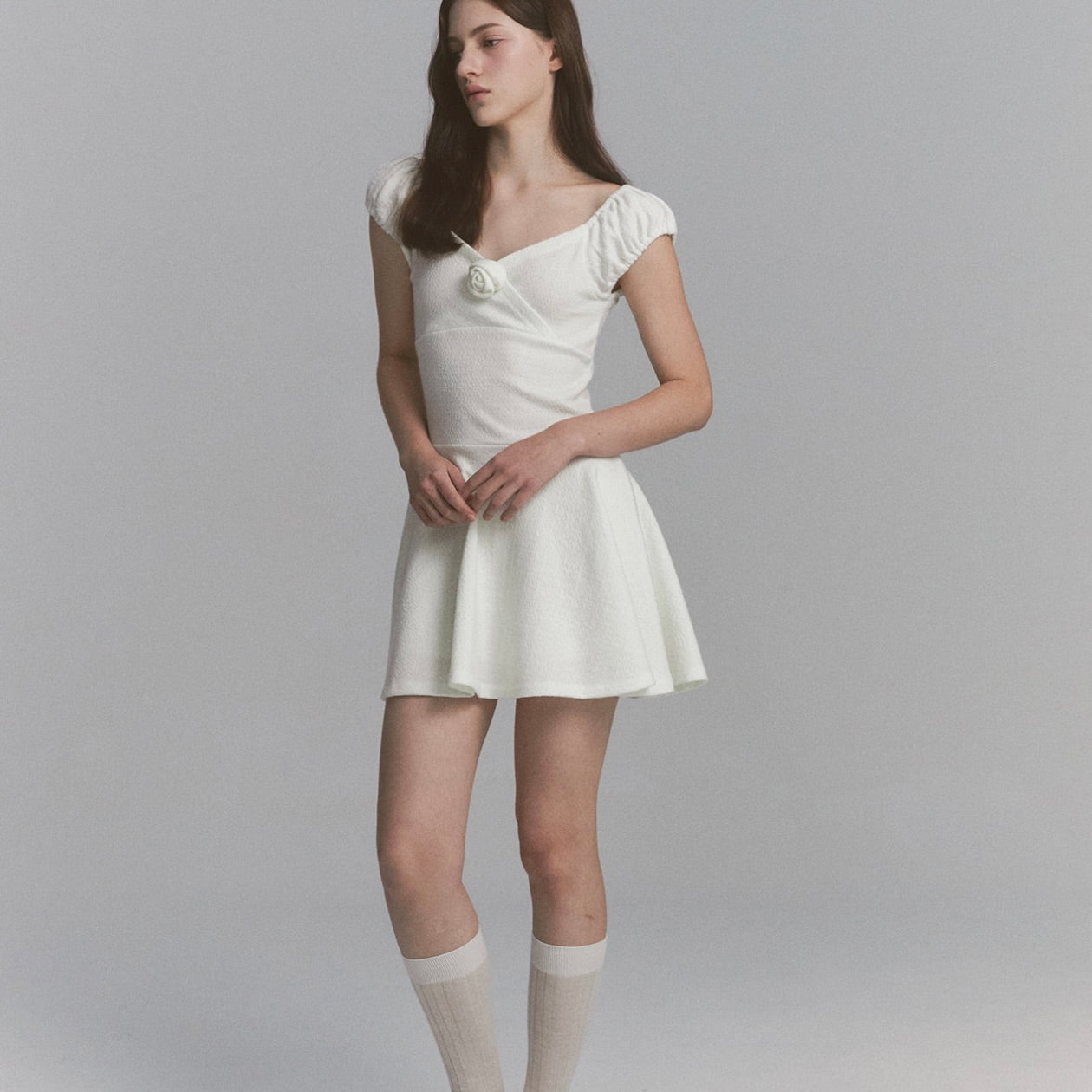 Rose flare dress / ivory