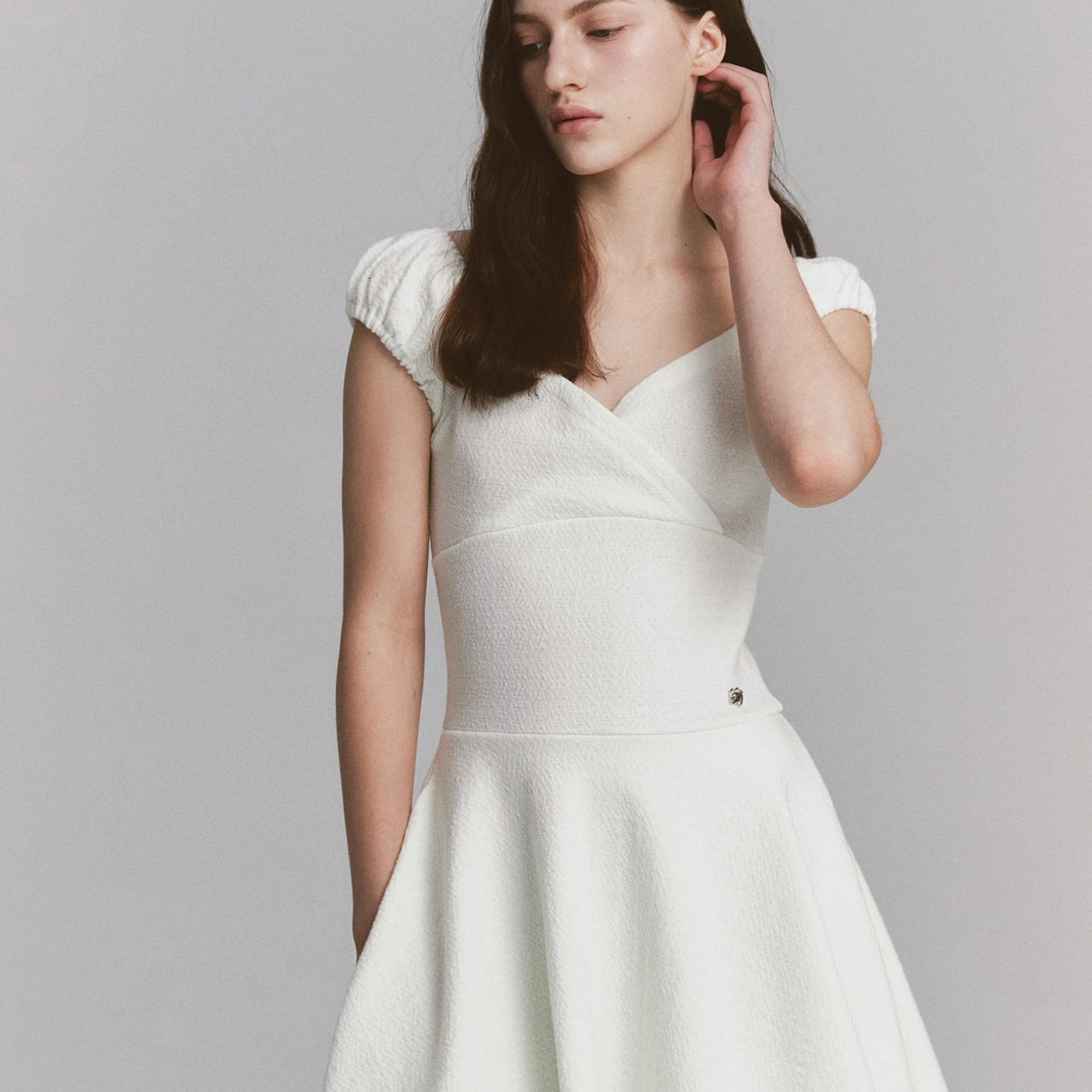 Rose flare dress / ivory