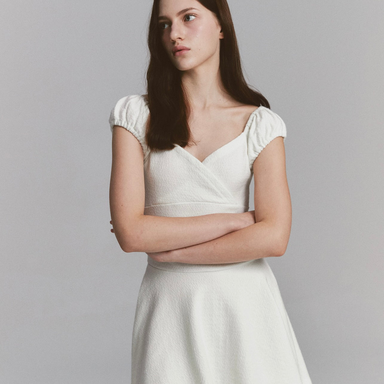 Rose flare dress / ivory