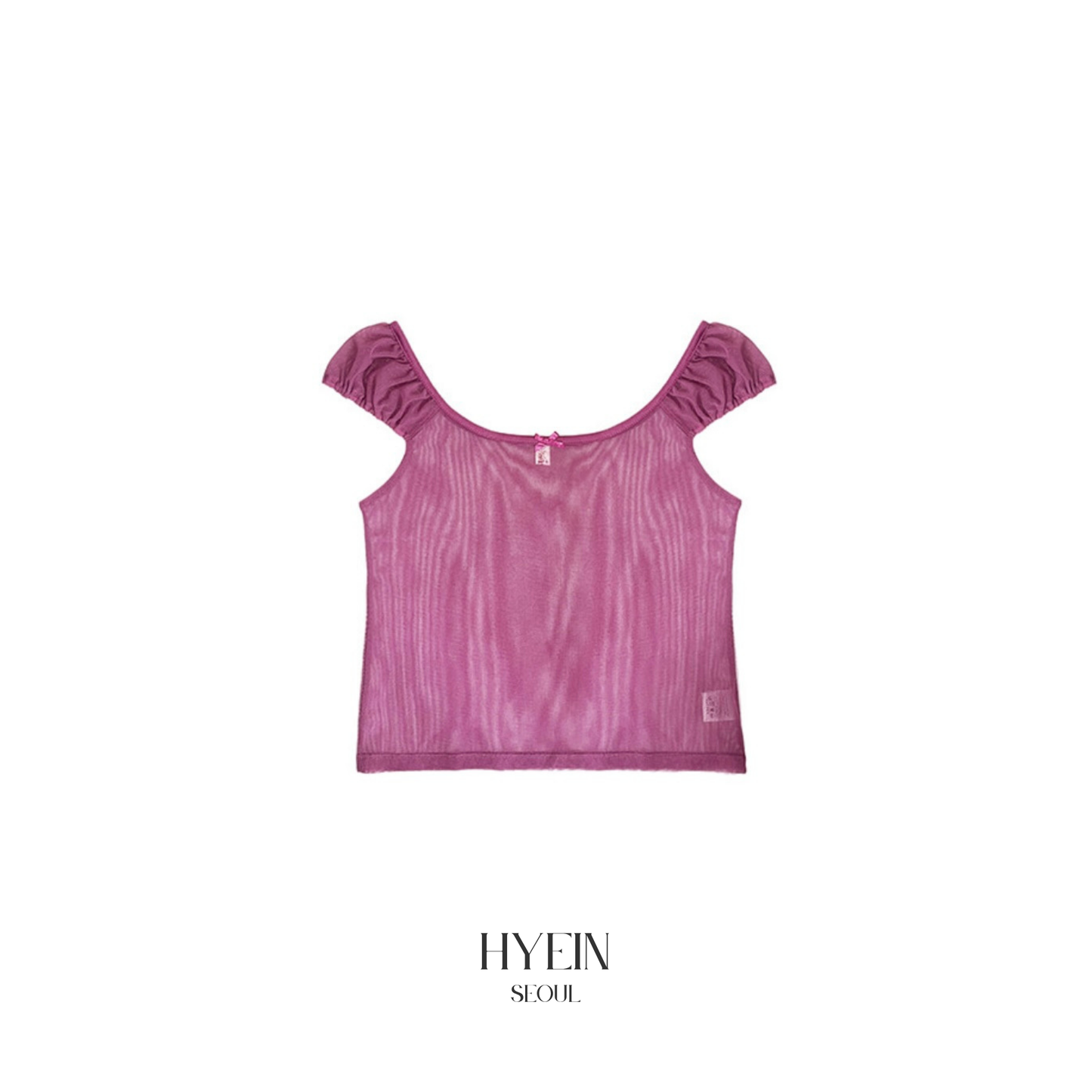 See-through mesh ribbon top