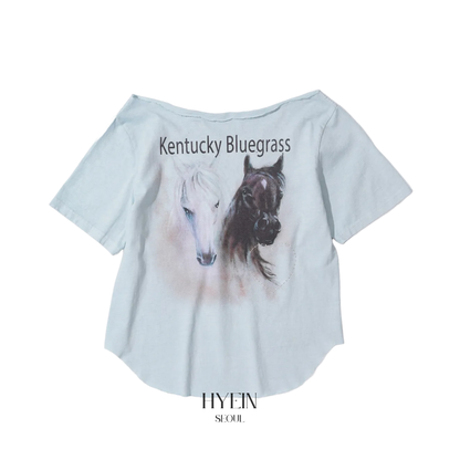 Sheriff cut out tee / misty blue