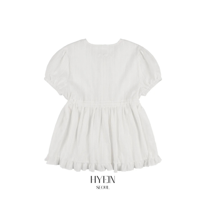 Shirring puff blouse / white