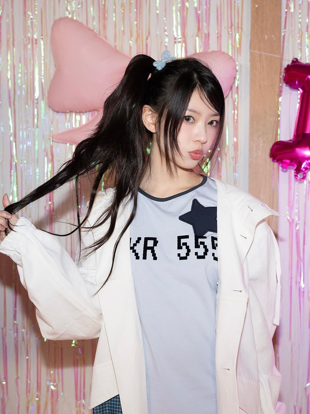 【ILLIT モカ着用】SKR 555 layered top