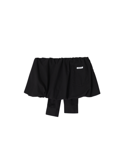 Sleeve tied balloon skirt / black