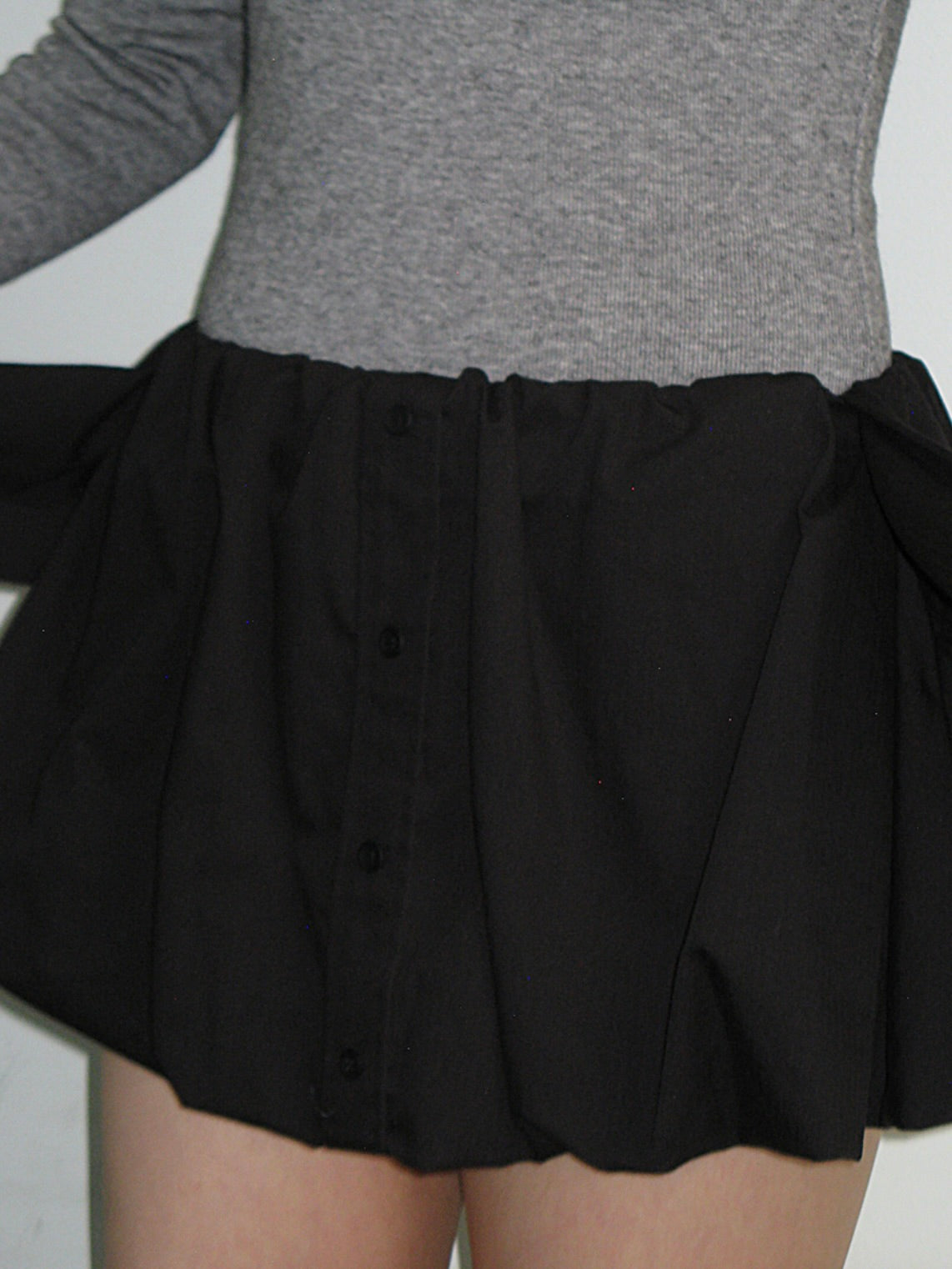 Sleeve tied balloon skirt / black