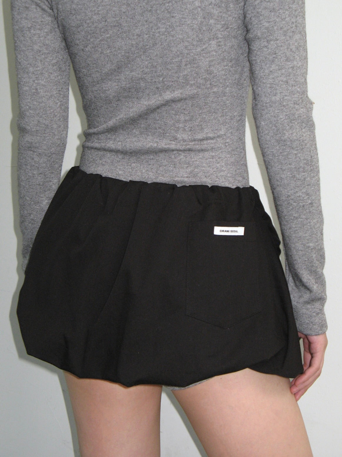 Sleeve tied balloon skirt / black