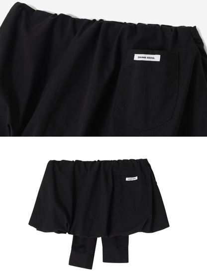 Sleeve tied balloon skirt / black