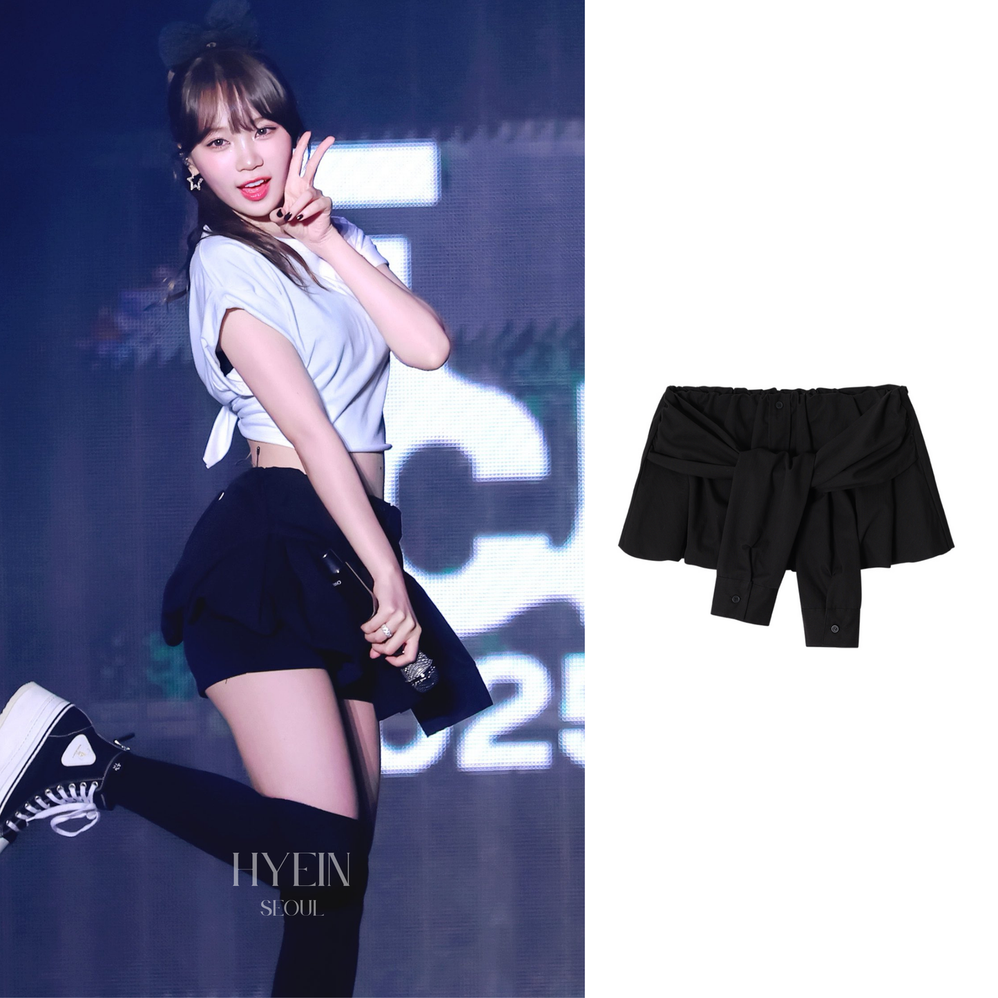 Sleeve tied balloon skirt / black