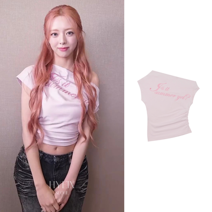 【ITZY ユナ着用】Sm glitter offshoulder tee / pink
