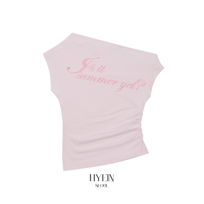 【ITZY ユナ着用】Sm glitter offshoulder tee / pink