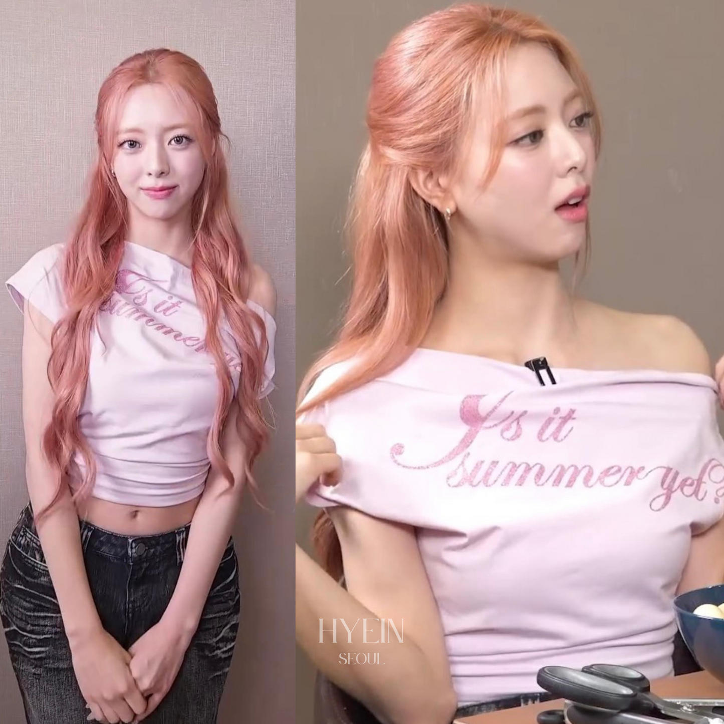 【ITZY ユナ着用】Sm glitter offshoulder tee / pink