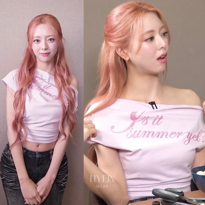 【ITZY ユナ着用】Sm glitter offshoulder tee / pink