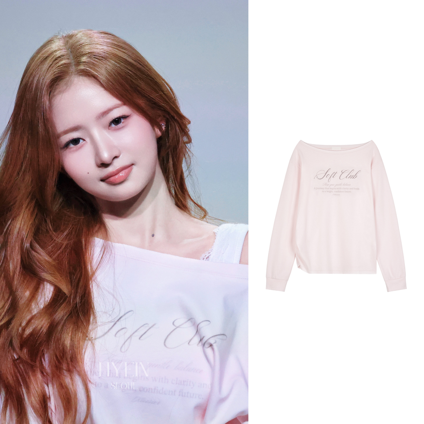 Soft club one shoulder sweatshirt / pink【IVE レイ着用】
