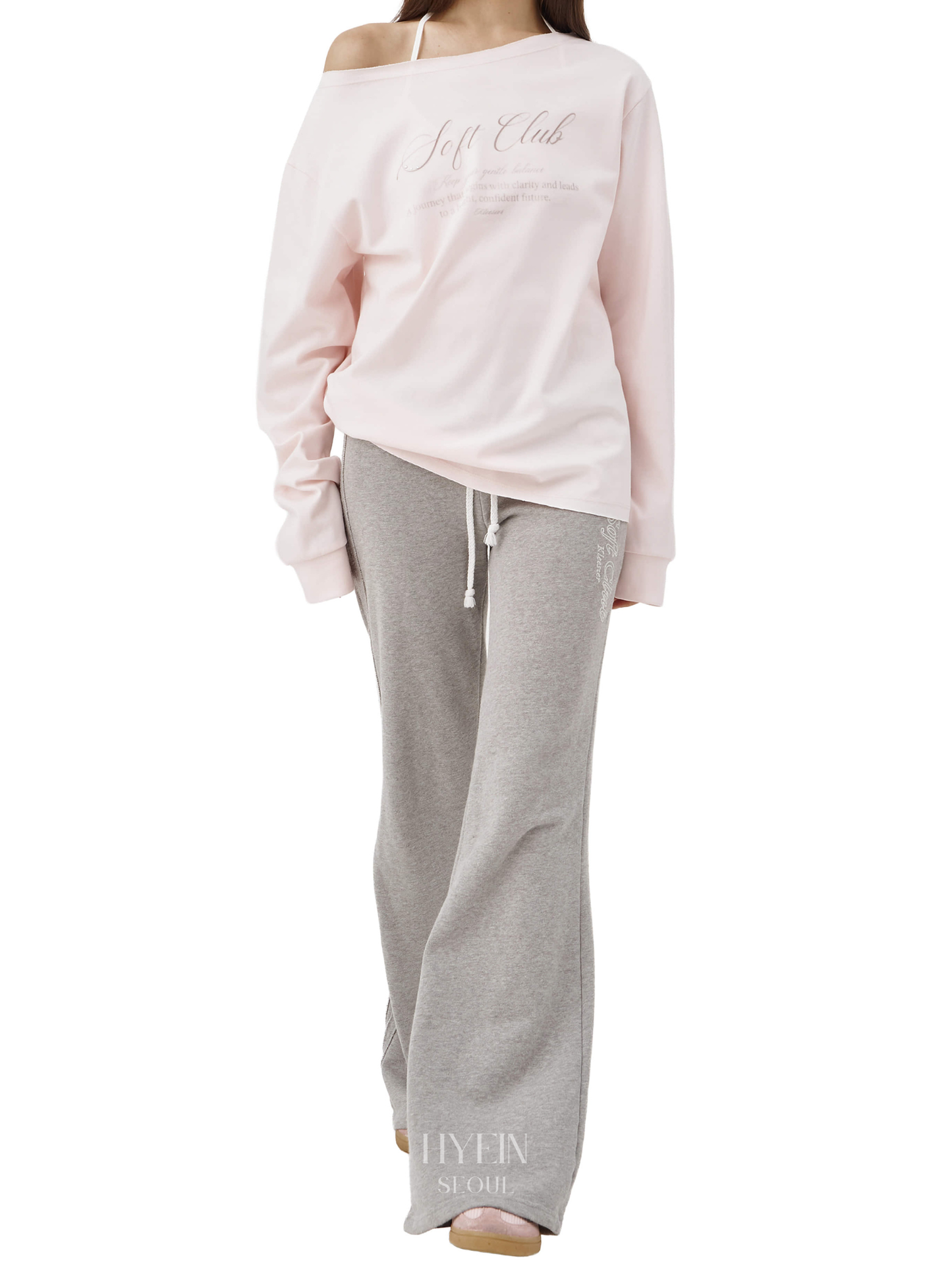 Soft club one shoulder sweatshirt / pink【IVE レイ着用】