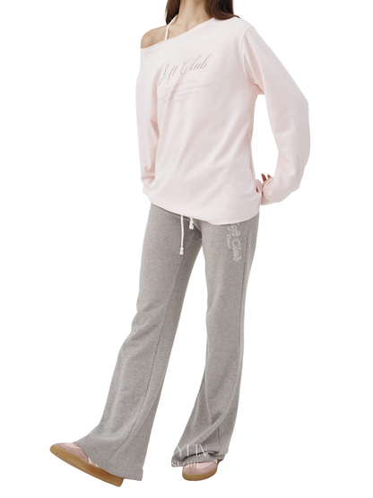 Soft club one shoulder sweatshirt / pink【IVE レイ着用】