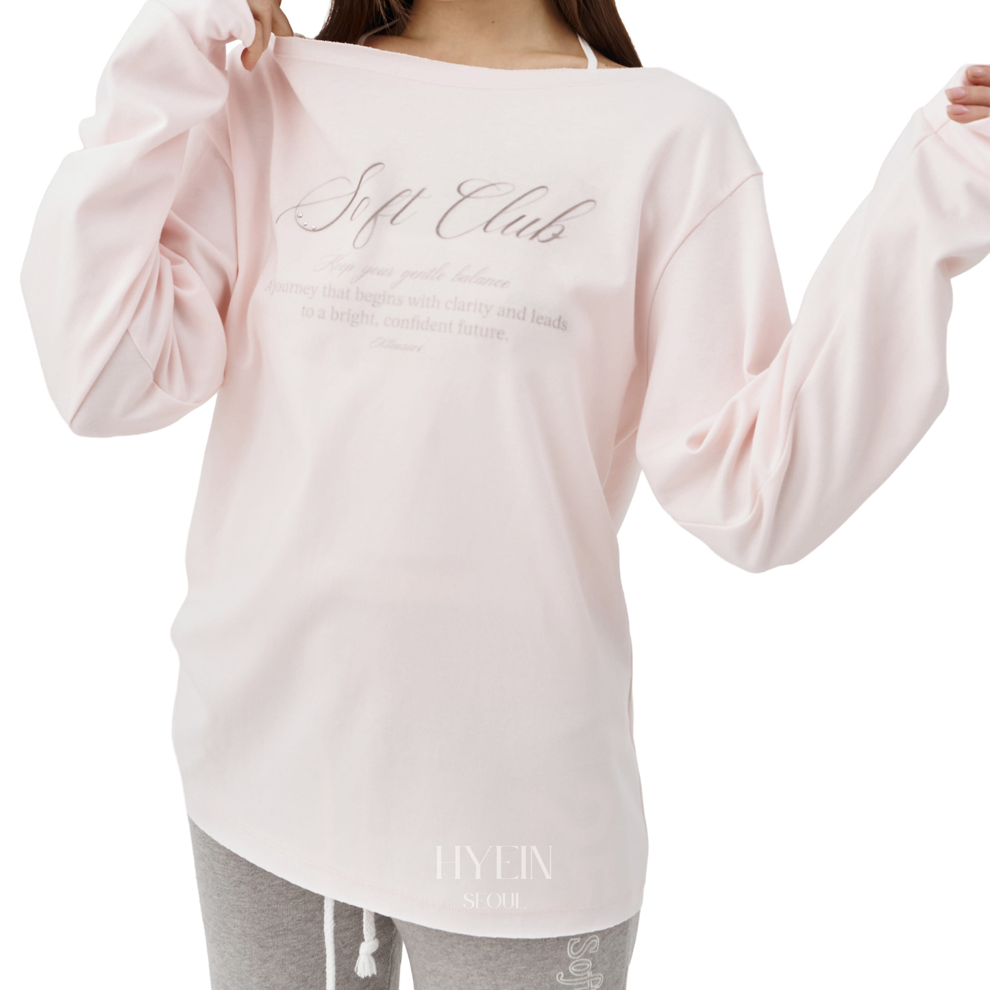 Soft club one shoulder sweatshirt / pink【IVE レイ着用】