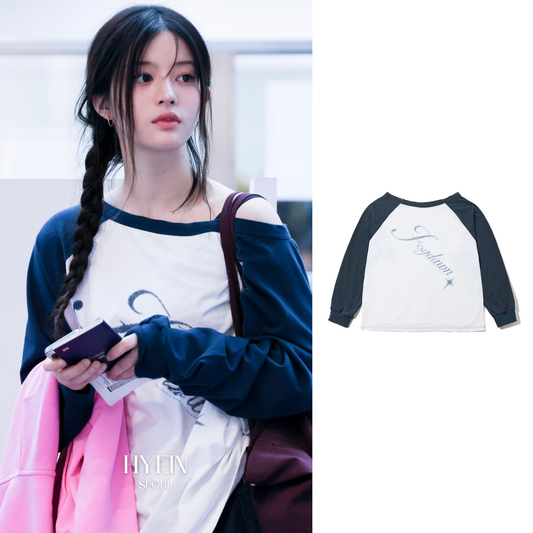 【ILLIT ミンジュ着用】Stardust raglan long sleeve / navy