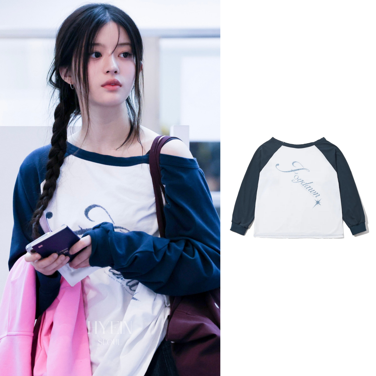 【ILLIT ミンジュ着用】Stardust raglan long sleeve / navy