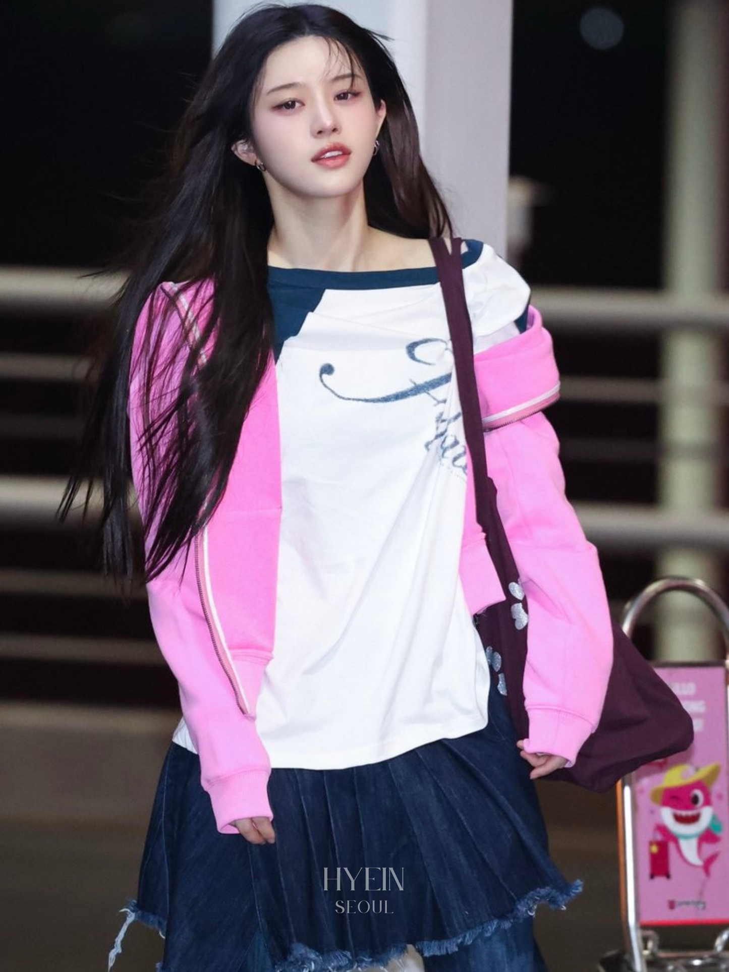 【ILLIT ミンジュ着用】Stardust raglan long sleeve / navy