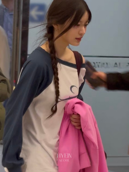 【ILLIT ミンジュ着用】Stardust raglan long sleeve / navy